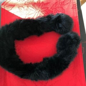 Black Fur adjustable choker